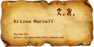 Krizsa Marcell névjegykártya